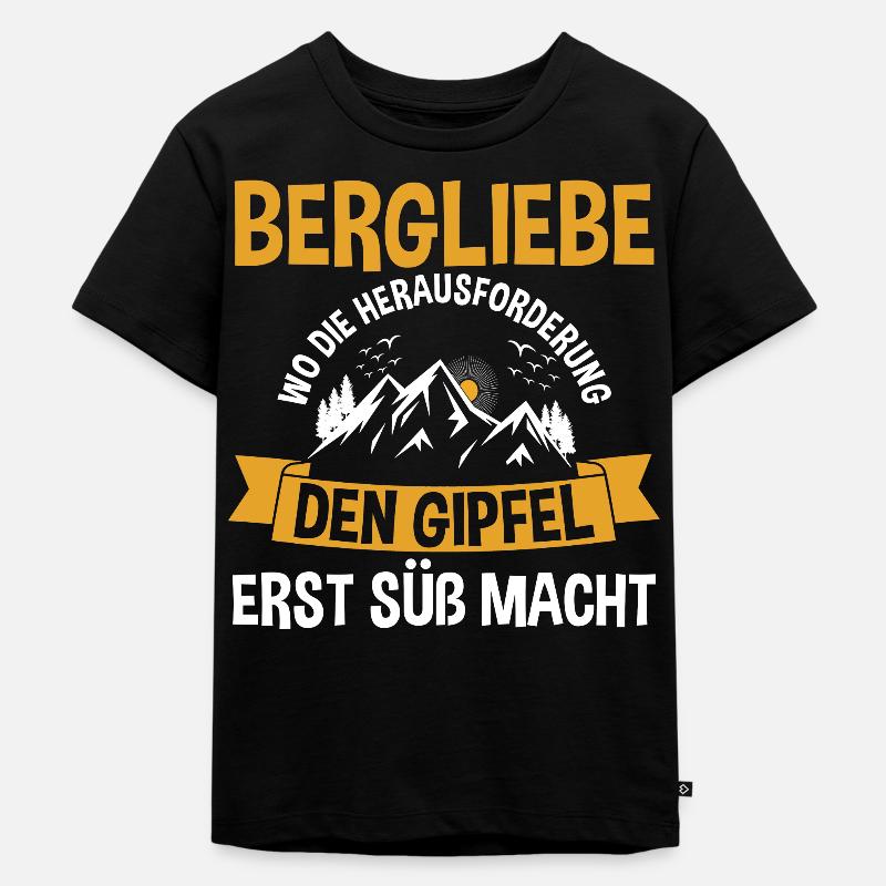 Bergsteiger Wandern Wanderer Klettern Bergsteigen - Kinder Premium Bio T-Shirt - Schwarz