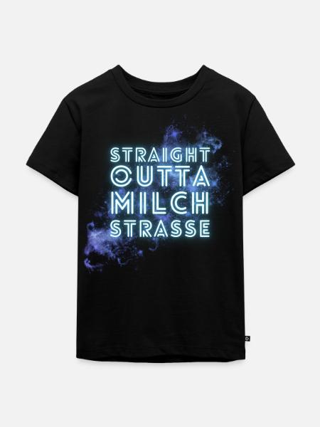Straight Outta Milchstraße - Kinder Premium Bio T-Shirt - Schwarz