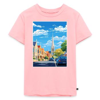 Christchurch Nouvelle-Zélande Vintage Travel Poster WPA - T-shirt Premium bio Enfant - rose - Devant - AI Model Kid Female (0cm)