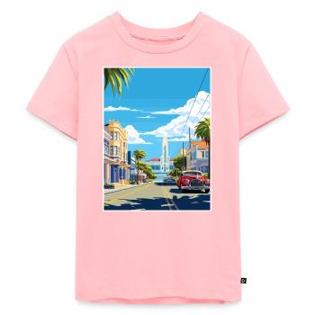Napier Deco Historic District Nz Travel Poster - Kids Premium Organic T-Shirt - rose - Front - AI Model Kid Female (0cm)