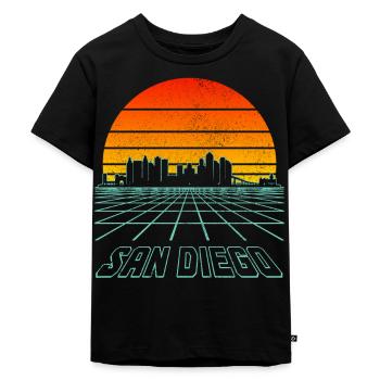 San Diego Kalifornien Vintage Souvenir - Kinder Premium Bio T-Shirt - Schwarz - Vorne - Mikhail (115cm)