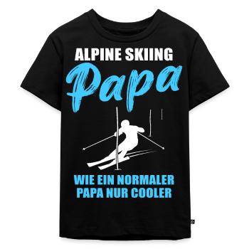 Ski alpin papa cadeau - T-shirt Premium bio Enfant - noir - Devant - Mikhail (115cm)