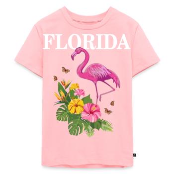 Florida Flamingo Souvenir USA Amerika - Kinder Premium Bio T-Shirt - Rosa - Vorne - AI Model Kid Female (0cm)