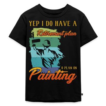 Retirementplan Painting Artistic Decorating - Kids Premium Organic T-Shirt - black - Front - Mikhail (115cm)