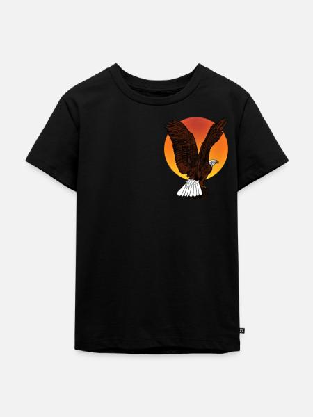 Weisskopfseeadler - Vogel Adler Grafik Design - Kinder Premium Bio T-Shirt - Schwarz