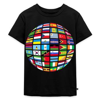 Alle Länder Flaggen Der Welt 287 Flagge - Kinder Premium Bio T-Shirt - Schwarz - Vorne - Mikhail (115cm)