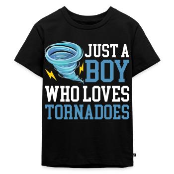Lustiger Tornado Hurricane Wetter Chaser - Kinder Premium Bio T-Shirt - Schwarz - Vorne - Mikhail (115cm)