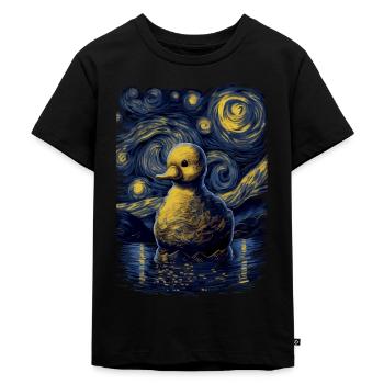 Canard en caoutchouc Nuit étoilée - T-shirt Premium bio Enfant - noir - Devant - Mikhail (115cm)