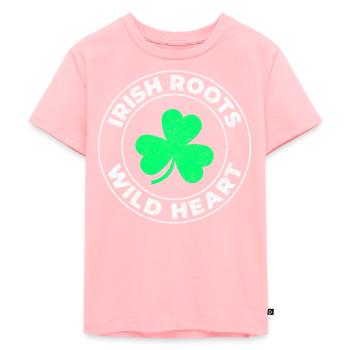Wild Heart: Funny Irish Girl Design - Kids Premium Organic T-Shirt - rose - Front - AI Model Kid Female (0cm)