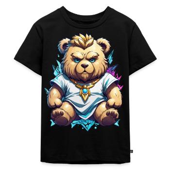 Zeus Griechischer Gott Teddybär - Kinder Premium Bio T-Shirt - Schwarz - Vorne - Mikhail (115cm)