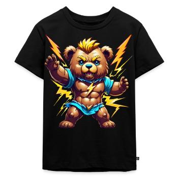 Zeus Griechischer Gott Teddybär - Kinder Premium Bio T-Shirt - Schwarz - Vorne - Mikhail (115cm)