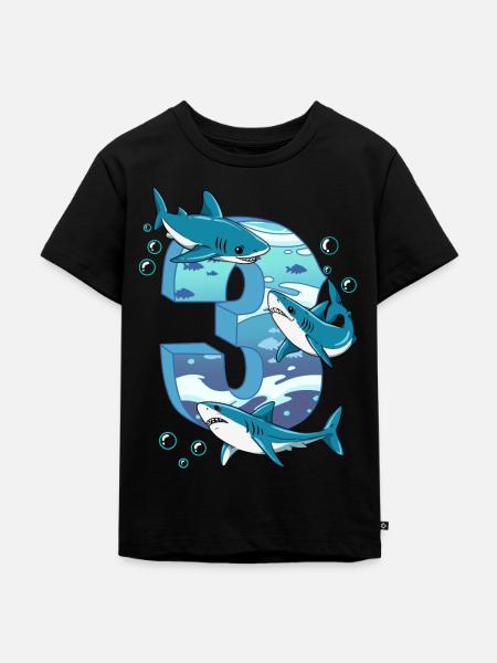 Requin du 3e anniversaire - T-shirt Premium bio Enfant - noir
