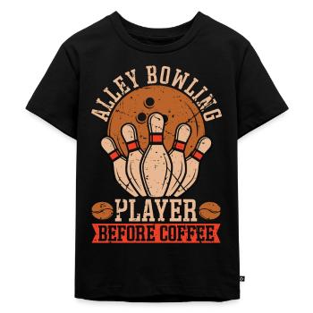 Alley Bowling Player Before Ninepins Coffee Lover - Kids Premium Organic T-Shirt - black - Front - Mikhail (115cm)