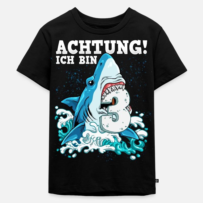 Requin du 3e anniversaire - T-shirt Premium bio Enfant - noir