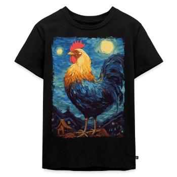 Poulet Nuit étoilée - T-shirt Premium bio Enfant - noir - Devant - Mikhail (115cm)