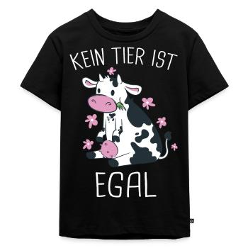 Vegetarier Veganer Tierschutz Tierrecht Veggie - Kinder Premium Bio T-Shirt - Schwarz - Vorne - Mikhail (115cm)