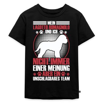 Lagotto Romagnolo ist unschlagbar Wasserhund - Kinder Premium Bio T-Shirt - Schwarz - Vorne - Mikhail (115cm)