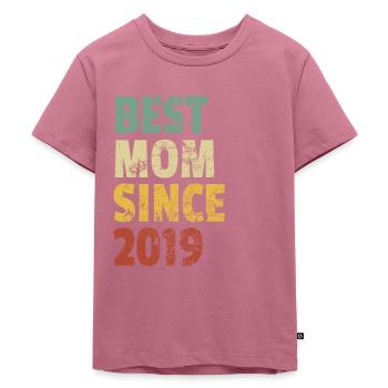 Meilleure maman depuis 2019 Citation de slogan pour la fête des mères - T-shirt Premium bio Enfant - mauve - Devant - Hailey (125cm)
