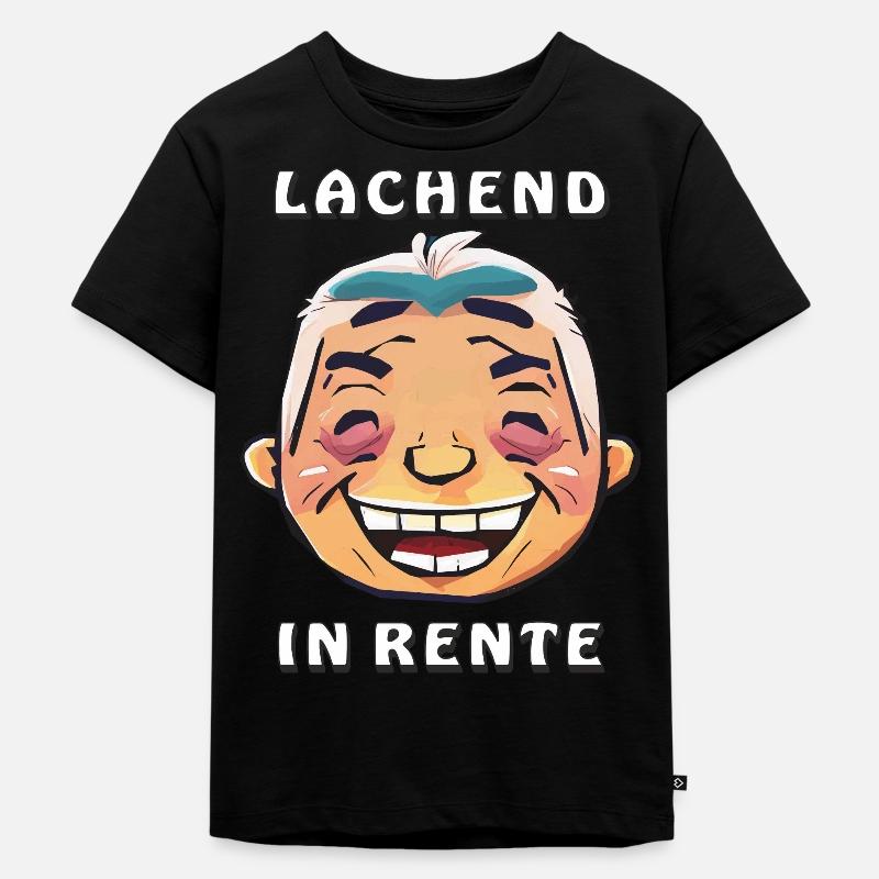 RENTNER LACHEND IN RENTE - Kinder Premium Bio T-Shirt - Schwarz