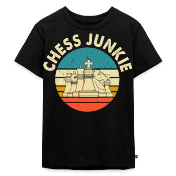 Schach - Kinder Premium Bio T-Shirt - Schwarz - Vorne - Mikhail (115cm)