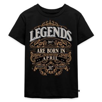 2017 April Geboren Geburtstag Geburtsjahr - Kinder Premium Bio T-Shirt - Schwarz - Vorne - Mikhail (115cm)