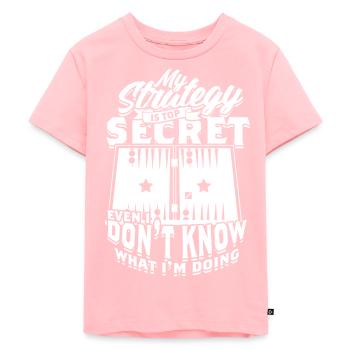Backgammon Ma stratégie est top secrète - T-shirt Premium bio Enfant - rose - Devant - AI Model Kid Female (0cm)