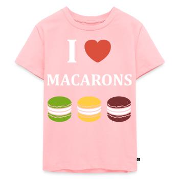 i love macaroons - Kids Premium Organic T-Shirt - rose - Front - AI Model Kid Female (0cm)