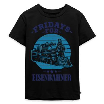 Fridays for railroader Locomotive Model Railway - Kids Premium Organic T-Shirt - black - Front - Mikhail (115cm)