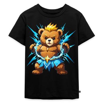 Zeus Griechischer Gott Teddybär - Kinder Premium Bio T-Shirt - Schwarz - Vorne - Mikhail (115cm)