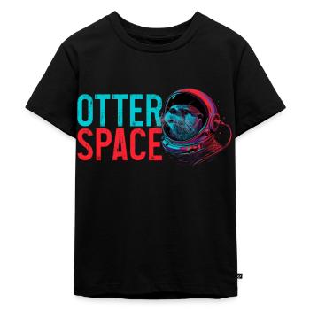 Otter Space Lustig Otter Astronaut - Kinder Premium Bio T-Shirt - Schwarz - Vorne - Mikhail (115cm)