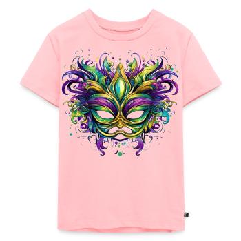 Mardi Gras Mask Masquerade Carnival - Kinder Premium Bio T-Shirt - Rosa - Vorne - AI Model Kid Female (0cm)