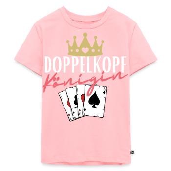 Double Head Queen - Kids Premium Organic T-Shirt - rose - Front - AI Model Kid Female (0cm)