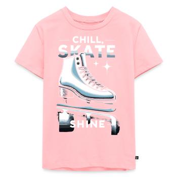 Eislaufen Schlittschuhläufer - Kinder Premium Bio T-Shirt - Rosa - Vorne - AI Model Kid Female (0cm)