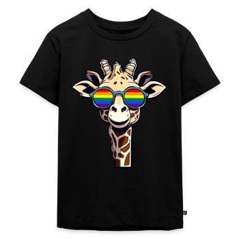 Lunettes de soleil LGBTQ Giraffe Pride Month Arc-en-ciel - T-shirt Premium bio Enfant - noir - Devant - Mikhail (115cm)