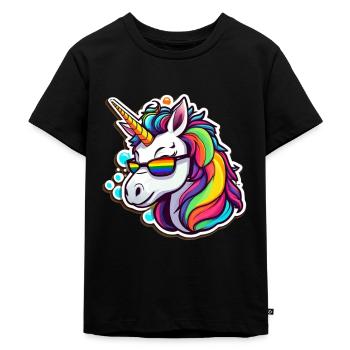 Lunettes de soleil LGBTQ Unicorn Pride Month Rainbow - T-shirt Premium bio Enfant - noir - Devant - Mikhail (115cm)