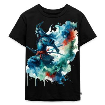 Samurai, Bushido, Traditionell - Kinder Premium Bio T-Shirt - Schwarz - Vorne - Mikhail (115cm)