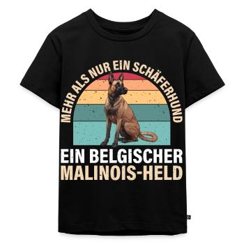 Malinois Held Mehr als nur Schäferhund Malinois - Kinder Premium Bio T-Shirt - Schwarz - Vorne - Mikhail (115cm)