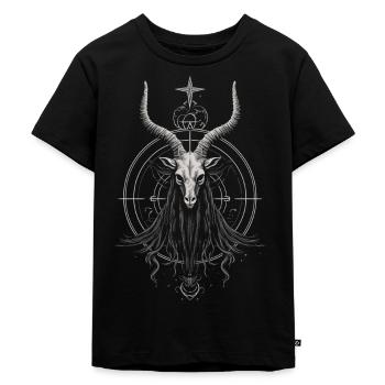 Ziege Baphomet - Kinder Premium Bio T-Shirt - Schwarz - Vorne - Mikhail (115cm)