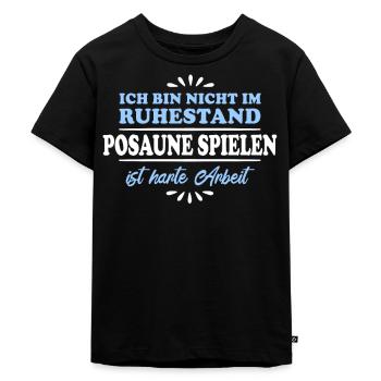 Ruhestand Rentner Pensioner Posaune-Spieler - Kinder Premium Bio T-Shirt - Schwarz - Vorne - Mikhail (115cm)