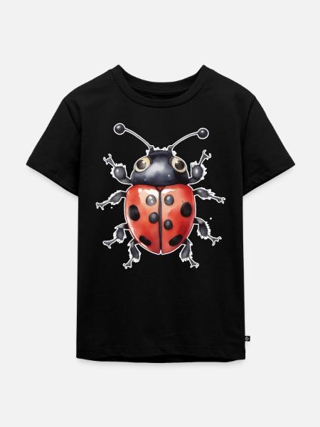 Marienkäfer Süß Insekt Kinder - Kinder Premium Bio T-Shirt - Schwarz
