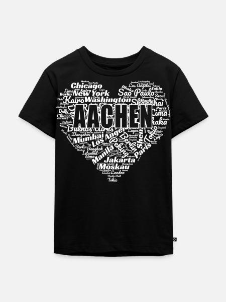AACHEN - Kinder Premium Bio T-Shirt - Schwarz