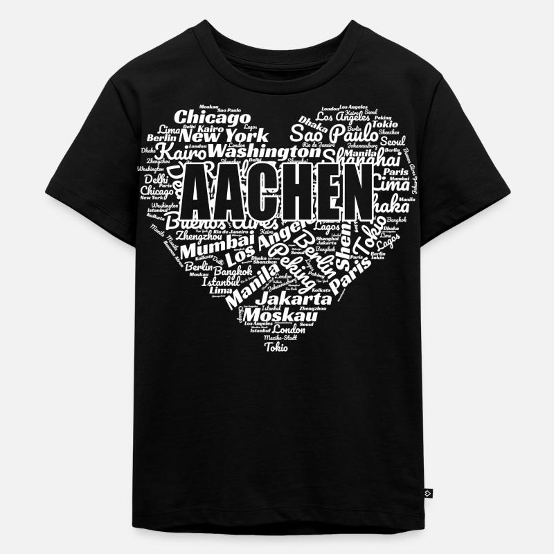 AACHEN - Kinder Premium Bio T-Shirt - Schwarz