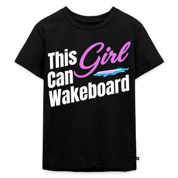 Dieses Mädchen Kann Wakeboarden, Bootfahren, - Kinder Premium Bio T-Shirt - Schwarz - Vorne - Mikhail (115cm)