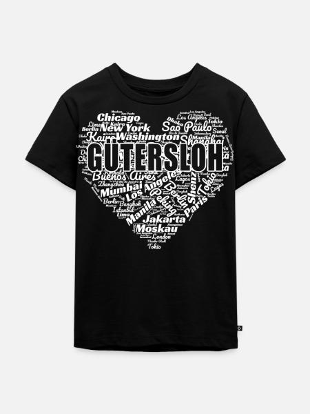 GÜTERSLOH - Kinder Premium Bio T-Shirt - Schwarz