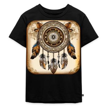 Spiritueller Traumfänger - Kinder Premium Bio T-Shirt - Schwarz - Vorne - Mikhail (115cm)