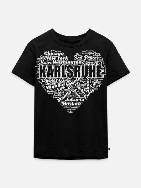 KARLSRUHE - Kinder Premium Bio T-Shirt - Schwarz