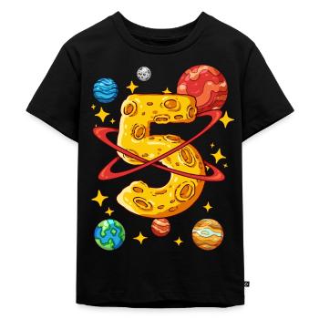 5 Geburtstag Weltall Weltraum Astronaut 5 Jahre - Kinder Premium Bio T-Shirt - Schwarz - Vorne - Mikhail (115cm)