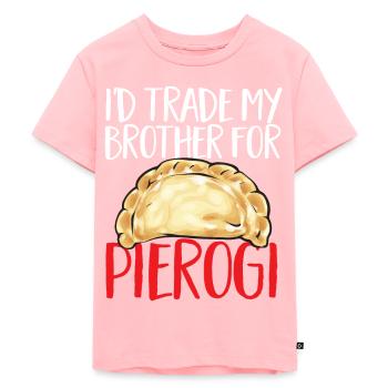 Pierogi polonais - T-shirt Premium bio Enfant - rose - Devant - AI Model Kid Female (0cm)
