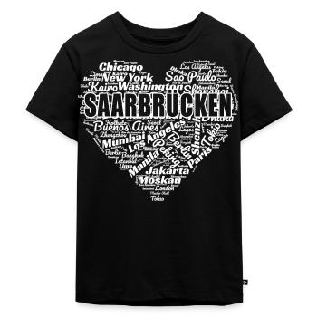 SAARBRÜCKEN - Kinder Premium Bio T-Shirt - Schwarz - Vorne - Mikhail (115cm)