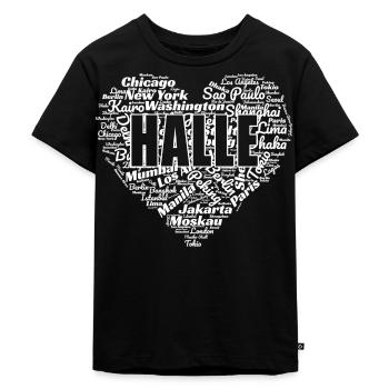 HALLE - Kinder Premium Bio T-Shirt - Schwarz - Vorne - Mikhail (115cm)